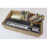Six boxed / cased Scalextric slot cars to include C112 Mini Clubman green, C110 Mini Clubman in