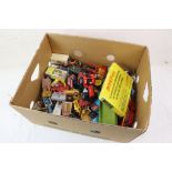 Large quantity of play worn diecast models to include Corgi, Matchbox, Dinky, featuring farming