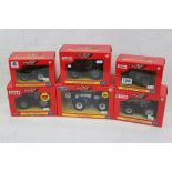 Six boxed 1:32 Britains Authentic Farm models tractor models to include 42021 New Holland TN75DA,