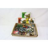 Group of plastic figures to include 3 x boxed Airfix sets (WWII German Paratroops, Modern British