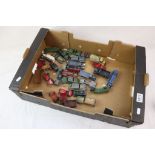 Collection of 32 vintage play worn Dinky diecast models and accessories to include commercial,