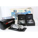 Boxed Gwilo F1 McLaren (1993) Chrome plated model (vg) plus 2 cased Corgi G50021 Jaguar MK II models