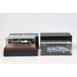 Two boxed / cased 1:43 Rolls Royce metal models to include RAE KED041 Rolls Royce Corniche in blue