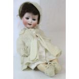 Heubach Koppelsdorf bisque headed doll with sleeping glass eyes, marked 300 8/0 Germany, loose