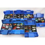 Seven Matchbox carry cases all containing diecast models, mainly Matchbox examples from the 1960s