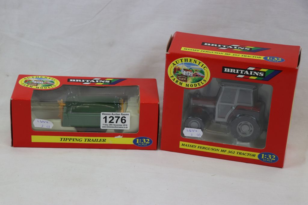 Two boxed Britains Authentic Farm Models to include 9502 Massey Ferguson MF362 Tractor and 9565