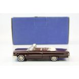 Boxed 1:43 Conquest Models Nr 4 1963 Ford Galaxie 500 XL convertible in Heritage Burgundy, vg