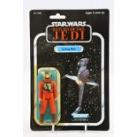 Star Wars - Carded Kenner Return of the Jedi B Wing Pilot figure, 79 back, vg card with slight bend,