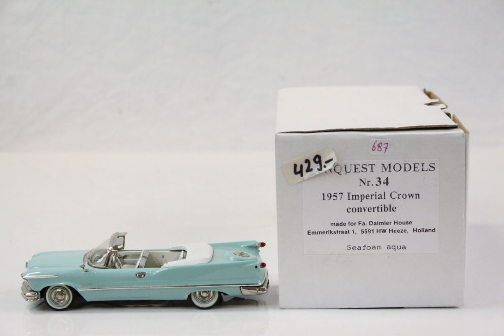 Boxed 1:43 Conquest Models Nr 34 1957 Imperial Crown convertible in Seafoam Aqua, vg - Image 7 of 7