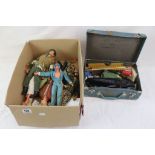 Collection of original Action Man figures, accessories and clothing plus a Six Million Dollar Man (