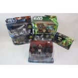 Star Wars - Six boxed Star Wars figures and vehicles to include 4 x Hasbro featuring Sith Speeder