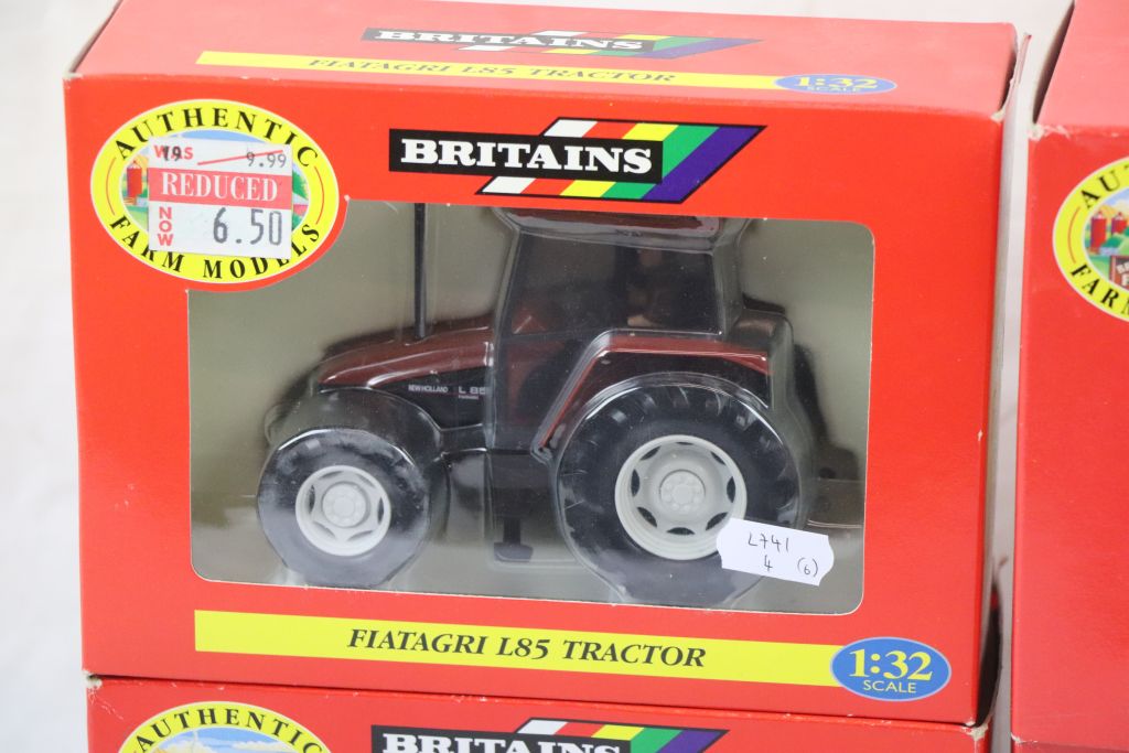 Six boxed 1:32 Britains Authentic Farm models tractor models to include 00225 Renault Cergos 340, - Image 3 of 8