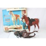 Boxed Marx Thunderbolt Western Range Horse, with accessories, horse gen gd, box worn, together