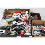 Collection of vintage & contemporary diecast and plastic model vehicles featuring planes, road