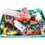 Quantity of vintage heavily play worn diecast models to include Corgi, Matchbox etc plus other