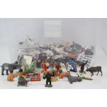 A collection of over 100 mainly Britains farm animals & farm workers.