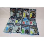 Star Wars - 12 Original figure with loose backing cards to include Teebo, C3PO, Luke Skywalker (Jedi