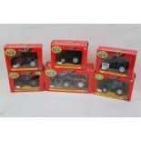 Six boxed 1:32 Britains Authentic Farm Models tractor models to include 40522 New Holland TM165,