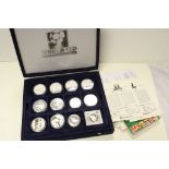 Boxed Westminster Mint "World Cup '98" Silver coin collection, comprising 35 coins with COA's