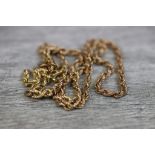 9ct gold broken rope twist chain