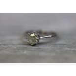 Diamond solitaire 18ct white gold ring, the round brilliant cut diamond weight approximately 1.0