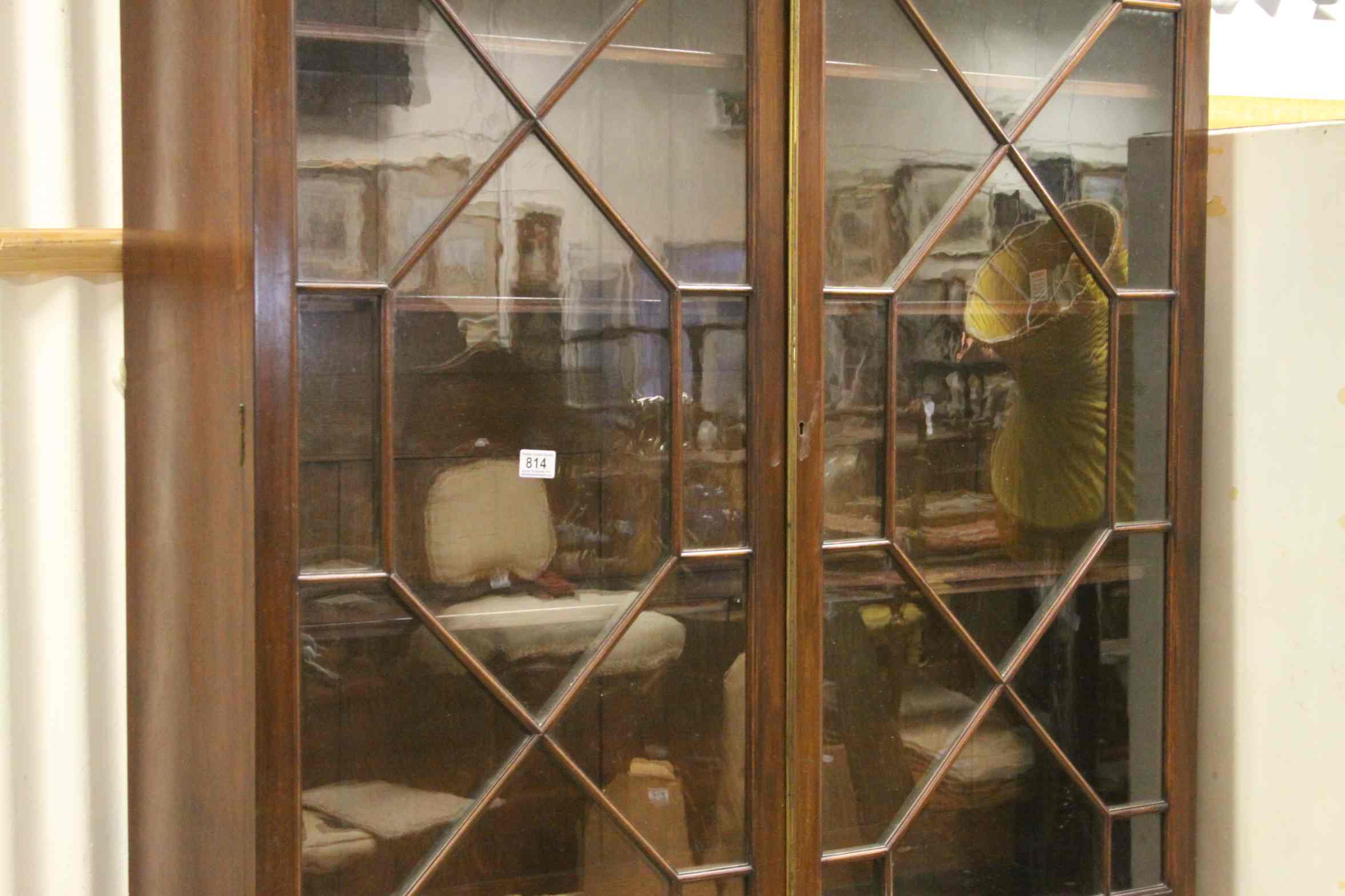 19th century Mahogany Display Cabinet, the upper and lower sections both with Twin Astragel Glazed - Image 3 of 6