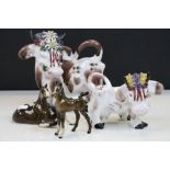 Two Beswick horse figures oval back stamp and two ceramic Austrian Wien cow figures