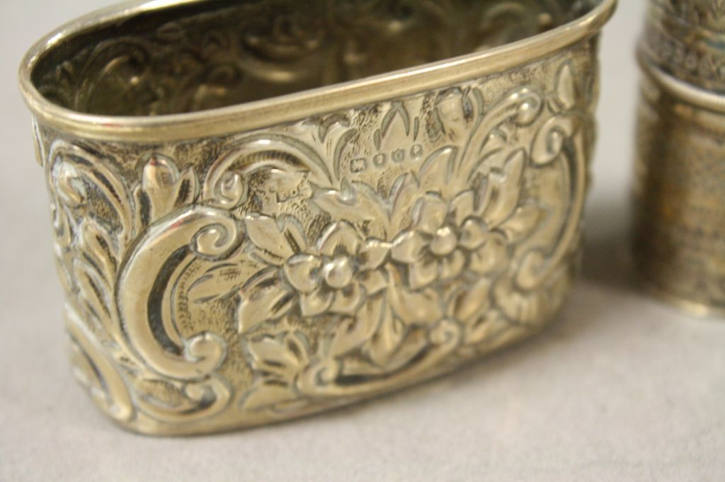 Victorian Hallmarked Silver base to hip Flask with Floral decoration plus a 19th Century Dutch - Image 2 of 5