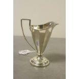 Birmingham 1912 silver cream jug, Art Deco style, tapered sides