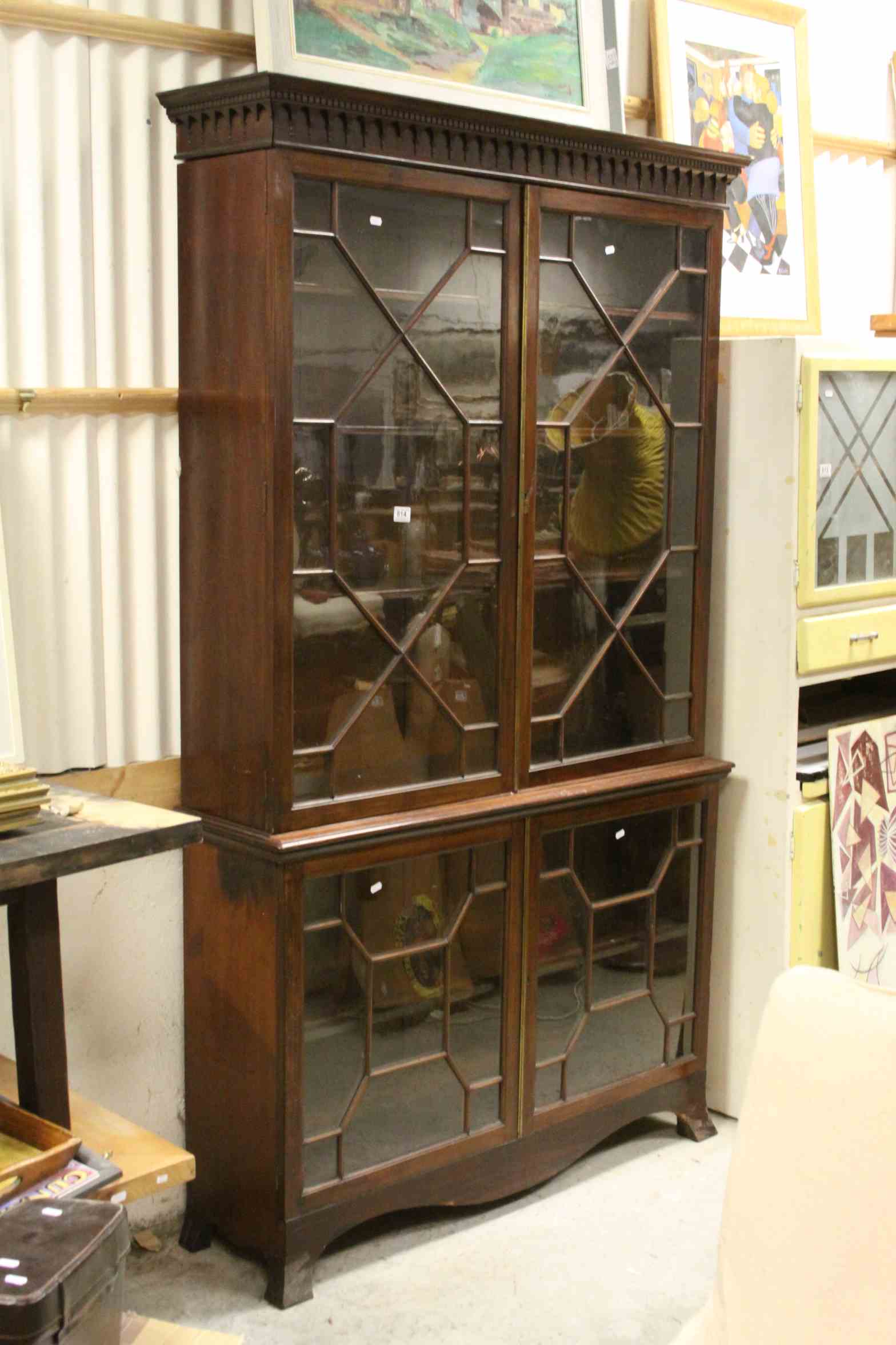 19th century Mahogany Display Cabinet, the upper and lower sections both with Twin Astragel Glazed