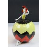 Lorna Bailey ceramic lidded pot, modelled as an Art Deco Lady with COA, limited to 75 and numbered