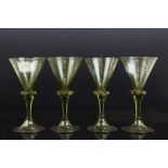 Four 20th Century cocktail glasses, with swirling decoration