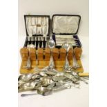 Box of mixed vintage Hallmarked Silver & Silver plated cutlery