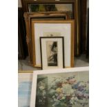 A group of paintings and prints to include a Philip Rickman limited edition print of a woodcock ,oil
