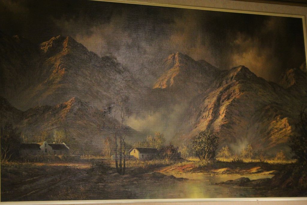 Large framed Oil on board South African Landscape featuring the Dulstroom Mountains & signed " - Image 2 of 2