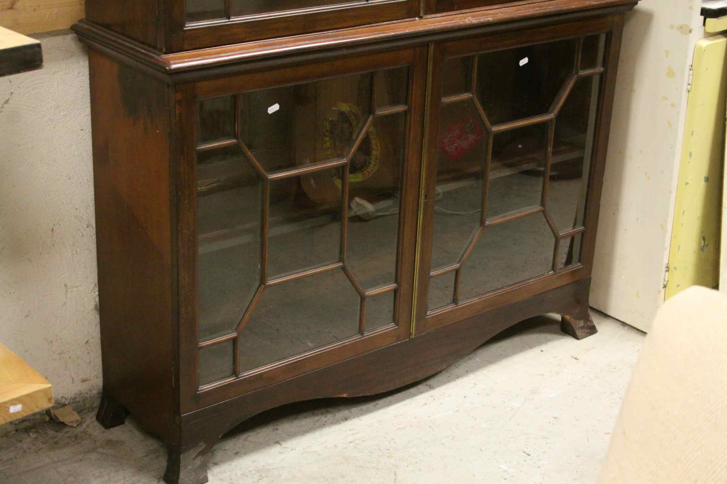 19th century Mahogany Display Cabinet, the upper and lower sections both with Twin Astragel Glazed - Image 4 of 6
