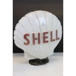Original Moulded Glass Petrol Pump Globe top with Rubber fitting and marked "Shell", measures approx