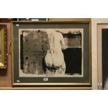 Framed & glazed "David Tindle" etching, pencil marked "Nude 1/3" to margin and signed, image
