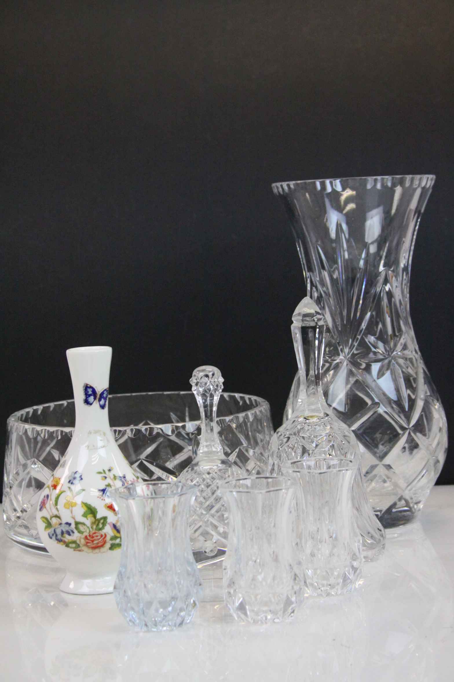 Collection of assorted crystal including; fruit bowl, vase etc