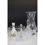 Collection of assorted crystal including; fruit bowl, vase etc