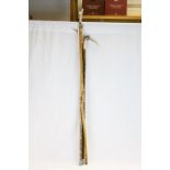 Three rustic style Antler handled walking sticks, the tallest approx 130cm