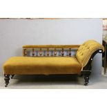 Late Victorian Chaise Lounge with Turned Spindle Back