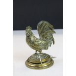 Vintage detailed brass model of a cockerel stands approx 13cm