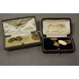 Two vintage boxed pairs of Rolled Gold Cufflinks