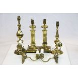 Pair of Corinthian style electric lights and two wall sconces