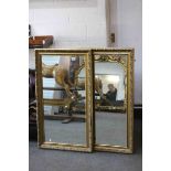 Pair of Gilt Framed Rectangular Mirrors, 108cms x 60cms