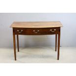 19th century Mahogany Bowfront Side Table with Three Frieze Drawers, 111cms wide x 78cms high