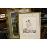 Framed and Glazed Original Glyndebourne Costume Design Watercolour of a Drummer dated 77 together