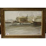 Gilt framed Oil on board of an Abstract landscape, signed "Tindle/60" (David Tindle b.1932-),