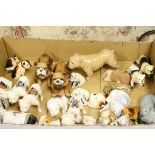 Quantity of ceramic bull dog figurines to include crested china in kennels etc two Royal Doulton